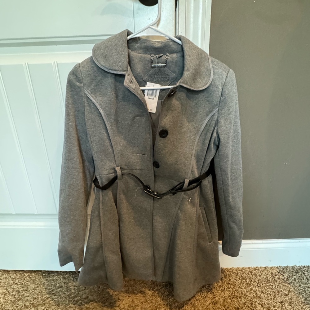 NWT Girls Peacoat gray large